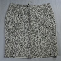 LOFT 8 Ivory Gray Gold Print Straight Zip Womens Skirt - £13.30 GBP