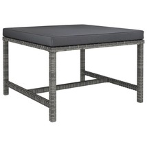 vidaXL Footrest Grey PE rattan, powder-coated steel Medium Modular - $84.98