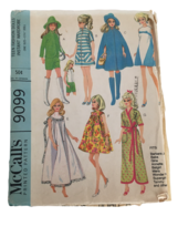 McCalls Sewing Pattern 9099 Teen Fashion Dolls Wardrobe Clothing 11.5&quot; 1967 Cut - £19.97 GBP