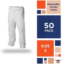50 Pairs White Disposable Microporous Polypropylene Scrub Pants XL Water... - £103.45 GBP