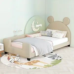 Merax Cute Kids Wood Twin Day Bed with Mouse Ears Headboard, Low Platfor... - $444.99