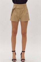 Entro high waist belted leather short size S - $33.66