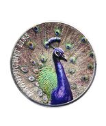 Lucky  &amp; Gift   Colored  Coin “ Beautiful Peacock “40mm Big Coin  with C... - $4.93