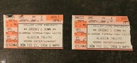 2 Brooks And Dunn Aladdin Theatre Las Vegas Concert Ticket Stub Vintage Nov 1994 - £19.40 GBP