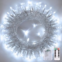 White Battery Operated String Lights Outdoor Waterproof, 33Ft 100 Led Battery Po - £25.30 GBP