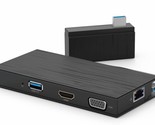 VisionTek VT100 Portable USB-A Dual Monitor Hub - 1x HDMI, 1x VGA, 2x US... - $108.09