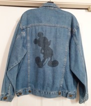 VTG RARE Walt Disney World Denim Jacket Trucker Biker Mickey Mouse Blue ... - £77.44 GBP