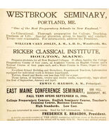 1906 Maine Academies Seminaries Institutes Advertisement College Educati... - $35.02 CAD