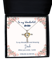 To my Bride, when you smile, I smile - Cross Dancing Necklace. Model 64037  - £31.65 GBP