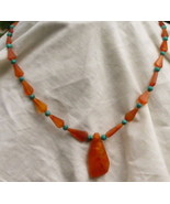 Turquoise Beads &amp; Graduated Teardrop Amber and Free-form Amber Pendant n... - €52,11 EUR