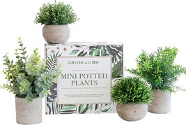 Greencallow Artificial Plants For Home Decor Indoor 4 Mini Plants, Rosemary - £37.54 GBP