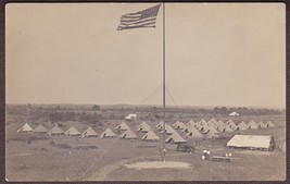 US Military Soldier Tents Field Encampment Pre-1920 RPPC Real Photo Post... - $12.75
