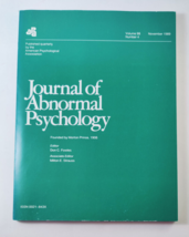 Journal of Abnormal Psychology APA Vol 98 # 4 August 1989 - £15.69 GBP