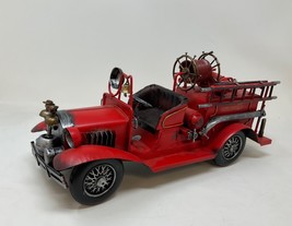 Red Cool Engineering fire Truck convertible Decoration Handmade Tabletop Decor - $80.40