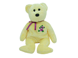 2002 Ty Beanie Babies Mother Yellow Glitter Bear Stuffed Animal Plush Toy 8&quot; - $3.97