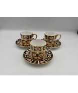 Set of 3 Royal Crown Derby Bone China TRADITIONAL IMARI Demitasse Cups &amp;... - $164.62 CAD