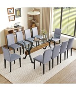 Modern Glass Dining Set: Table &amp; 10 Chairs - $1,804.74 CAD