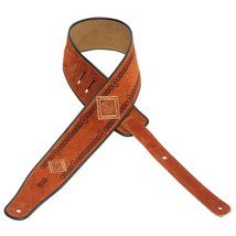 Levys - MSS3EP-003 - Embroidered 2.5 inch Suede Guitar Strap - Diamond Line - £43.92 GBP