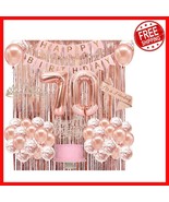 All-In-One Rose Gold 70th Birthday Decorations: Banner, Balloons, Crown ... - $50.95 CAD