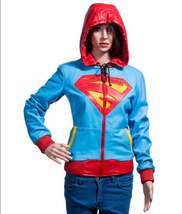 MELISSA BENOIST KARA DANVERS SUPER GIRL RED HOODIE FAUX LEATHER JACKET A... - £79.48 GBP
