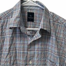 Mens Tailorbyrd Collection Short Sleeve Plaid Button Front Shirt Size Large - £13.01 GBP