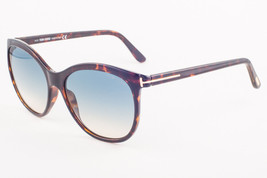 Tom Ford GERALDINE Dark Havana / Green Gradient Sunglasses TF568 52P 57mm - £143.49 GBP