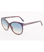 Tom Ford GERALDINE Dark Havana / Green Gradient Sunglasses TF568 52P 57mm - £143.96 GBP