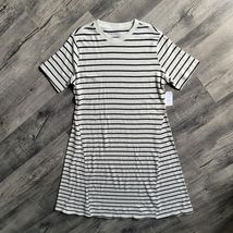 New NWT Time and Tru Women's 100% Cotton Black Soot Striped Seamed Midi ... - $11.86