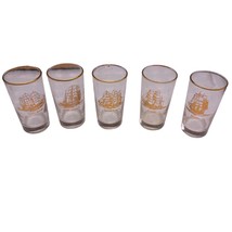 Seamens Bank For Savings Nautical Ships Boats Glasses Tumblers Set of 5 Vtg - £12.47 GBP