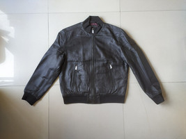 D.A.R.K Men&#39;s Leather Bomber Jacket $199 WORLDWIDE SHIPPING - $117.42