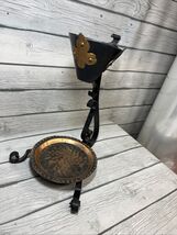 Gothic Wine Holder ~ Vintage 1960's Medieval Metal Candle Holder? - $37.62