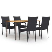  Dining Set Black, Natural - $8,613.61 MXN