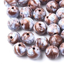10 Marble Crackle Beads 12mm Big Bubblegum Striped Bulk Jewelry Supplies Set - £2.91 GBP