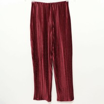 Alfani Womens Luxe Velvet Pleated Pants Petite PP XS Pull-On Elastic Waist Red  - $23.07