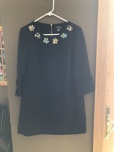 Tahari Arthur S Levine Nwot Beautiful Black Embellished Dress Size 4p - £30.36 GBP