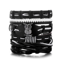 DAXI Mens Leather Bracelet Bracelets For Men Vintage Braclets Handmade Feather L - £12.09 GBP