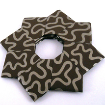 Christmas Ornament Origami Wreath Brown Gold Ribbon Wallpaper - $16.00