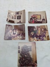 Set Of (5) Vintage 1970s Family Christmas Photos 3 1/2&quot; X 4 1/2&quot; - £27.90 GBP