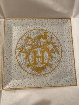 Hermes Mosaique au 24 Square Plate 23 cm Gold porcelain dinnerware tableware - £292.27 GBP