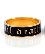 Til Death Band Ring - Personalized Black Enamel Band - Anniversary Weddi... - £34.00 GBP+