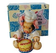 Enesco This Little Piggy figurine pig box nib vtg anthropomorphic Bacon Cake hog - £15.23 GBP