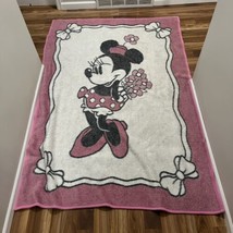 Vintage Biederlack Minnie Mouse Disney Reversible Throw Blanket 81”x56” - £104.33 GBP