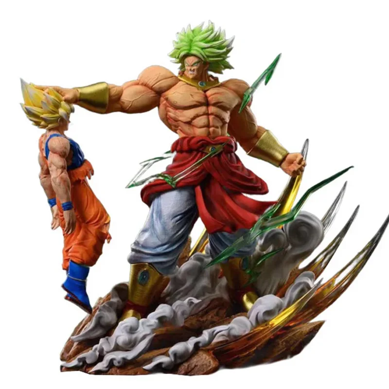 Anime Dragon Ball broly Vs Son Goku Figurine 20cm Gk Pvc Action Figures Statu - £31.97 GBP+