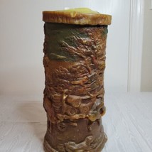 Vintage 1960s German Johann Gunter Walldurn Baden Scenic Carved Wax Candle 13” - £18.06 GBP