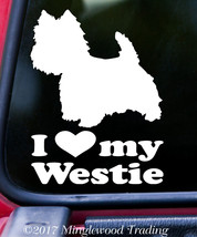 I LOVE MY WESTIE Vinyl Sticker - West Highland White Terrier Westy Die Cut Decal - £3.91 GBP+