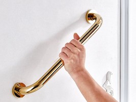 Solid Brass, Polished Gold, Heavy-Duty Construction Armrest, Bathroom, 7... - $39.93