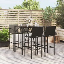  Garden Bar Set Black Poly Rattan 5 Piece Durable Garden Bar Set - €548,86 EUR