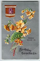Birthday Postcard Birthstone Amethyst Primrose Flowers February Series 201 EPC - £10.25 GBP