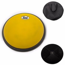 PAITITI 8 Inch Silent Practice Drum Pad Round Shape w Carrying Bag Yellow Color - $19.99