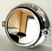 Vintage Canal Boat Porthole Window Ship Nautical Round Wall Mirror For D... - £222.27 GBP